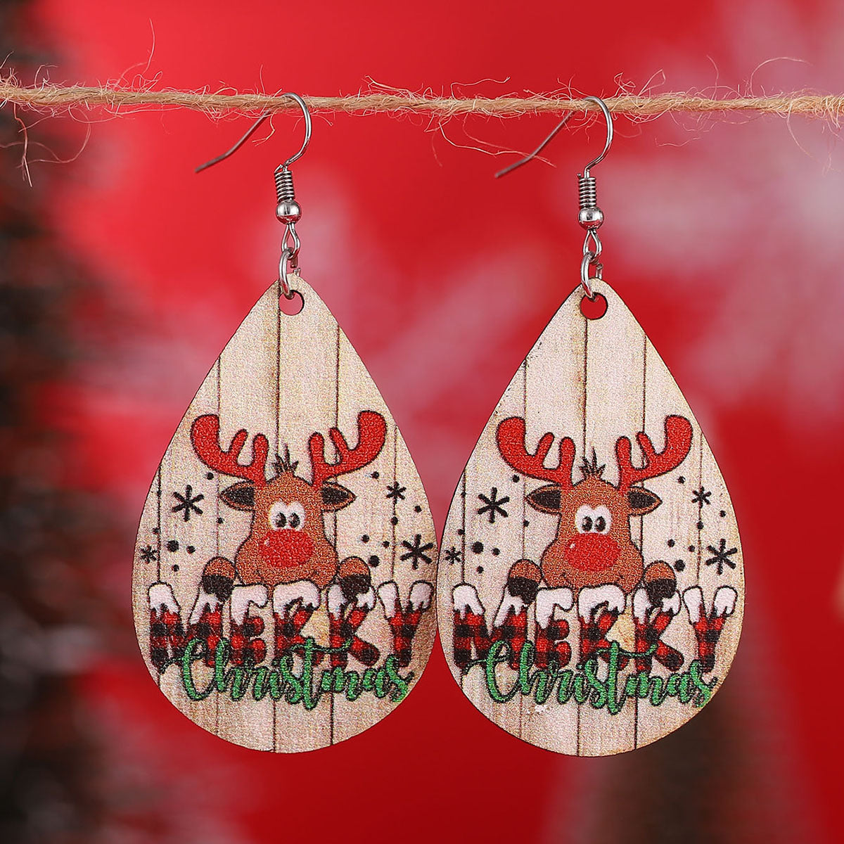 Snowman Black Red Plaid Elk Water Pendants