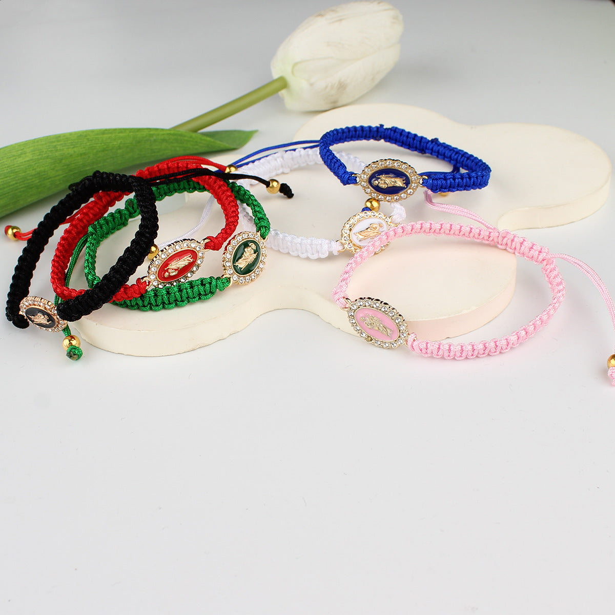 Personalized Virgin Mary Hand-woven Adjustable Card Bracelets