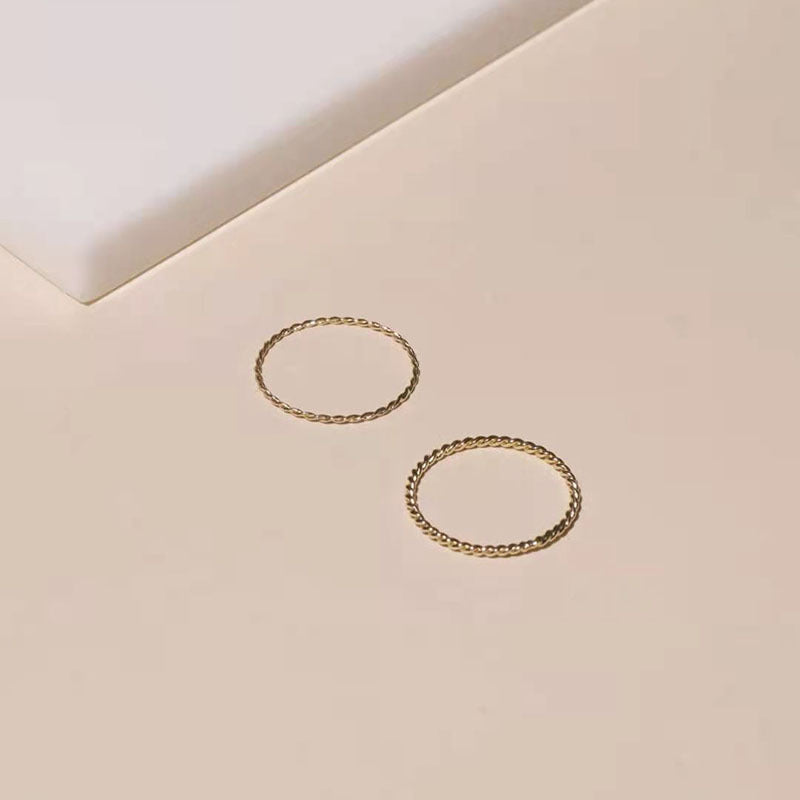 Women's Gold Simple Tiny Twist Delicate Titanium Bracelets