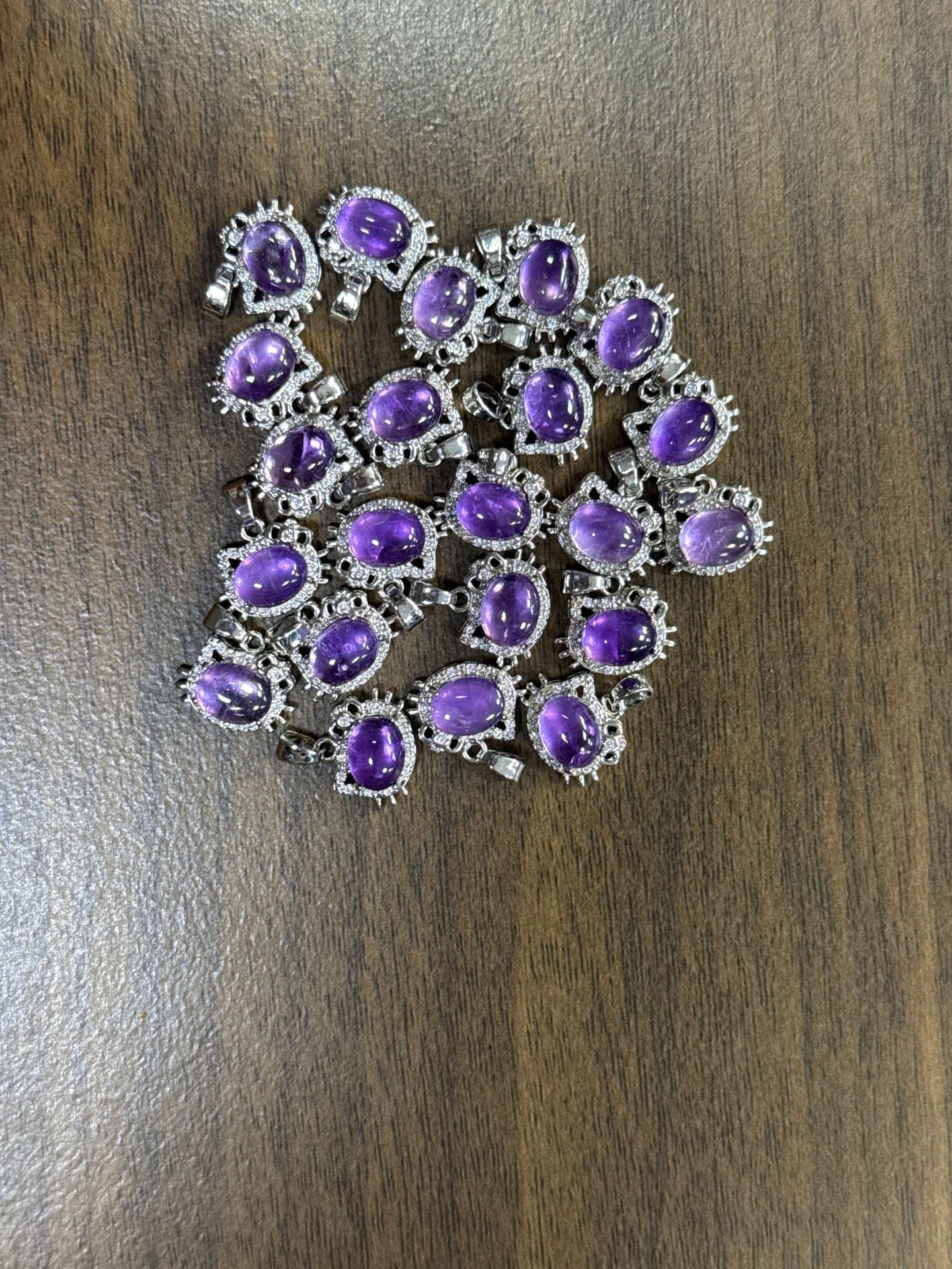 Women's Aquamarine Amethyst Fashionable Colorful Full Diamond Necklaces