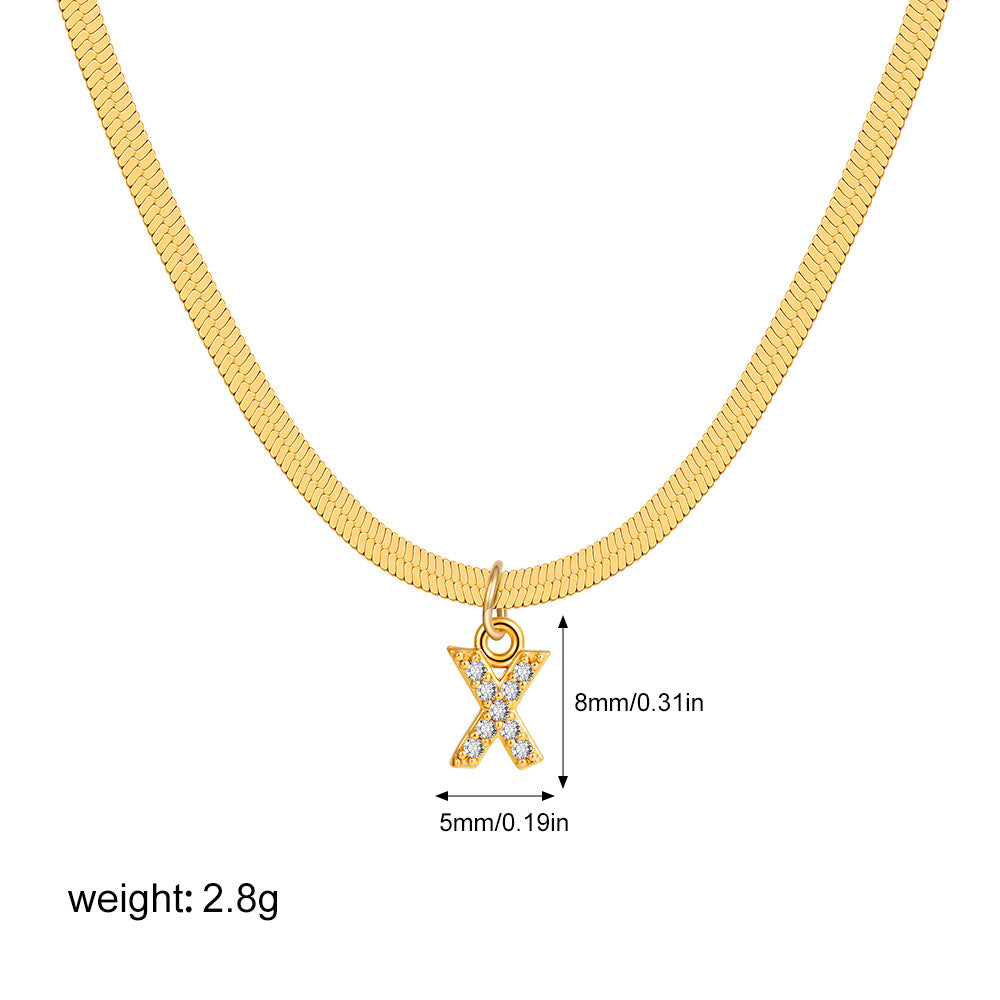 Stainless Steel Snake Bones Chain Letter Necklaces