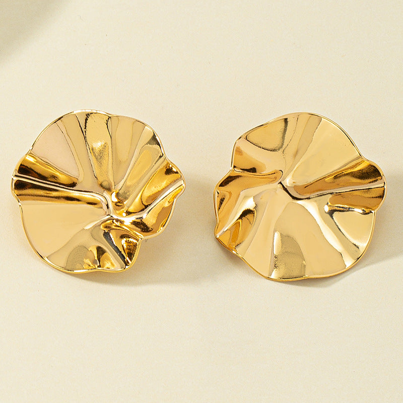 Women's Simple Metal Texture Irregular Elegance Creativity Popular Earrings