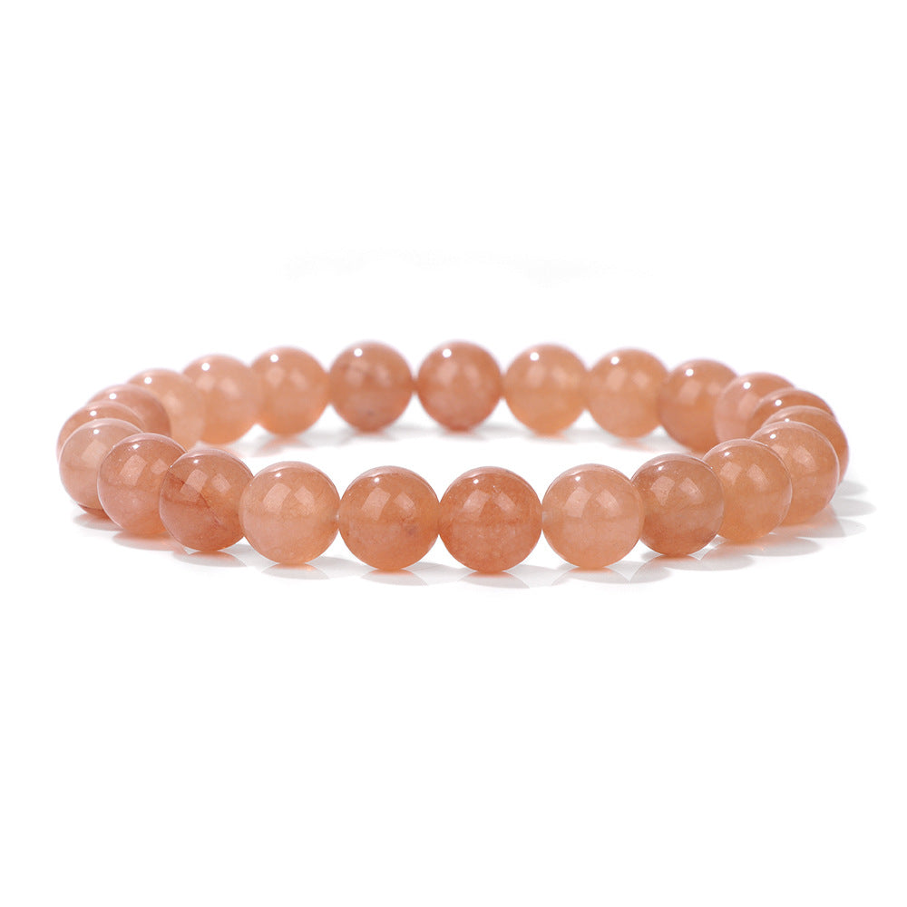 Men's Natural Stone Beads White Turquoise Elastic Bracelets