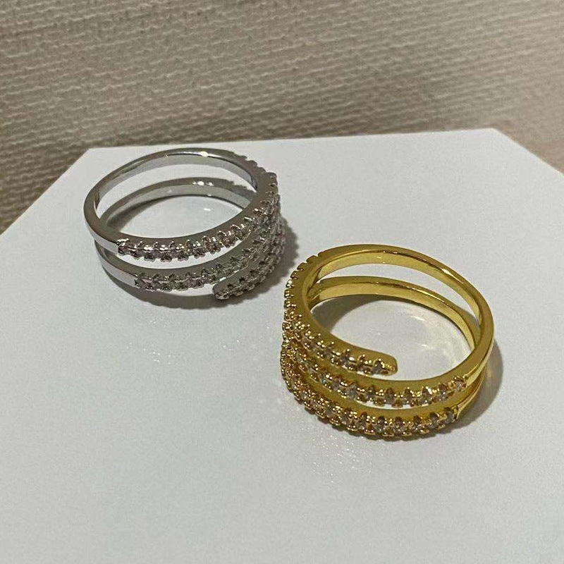 Braiding Style Three-row Female Joint Fine Single Rings