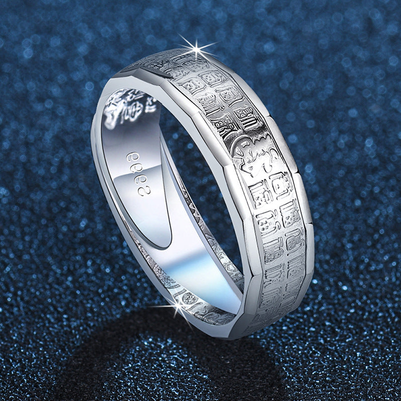 Men's Style Sier-plated For Single Unique Hipster Rings