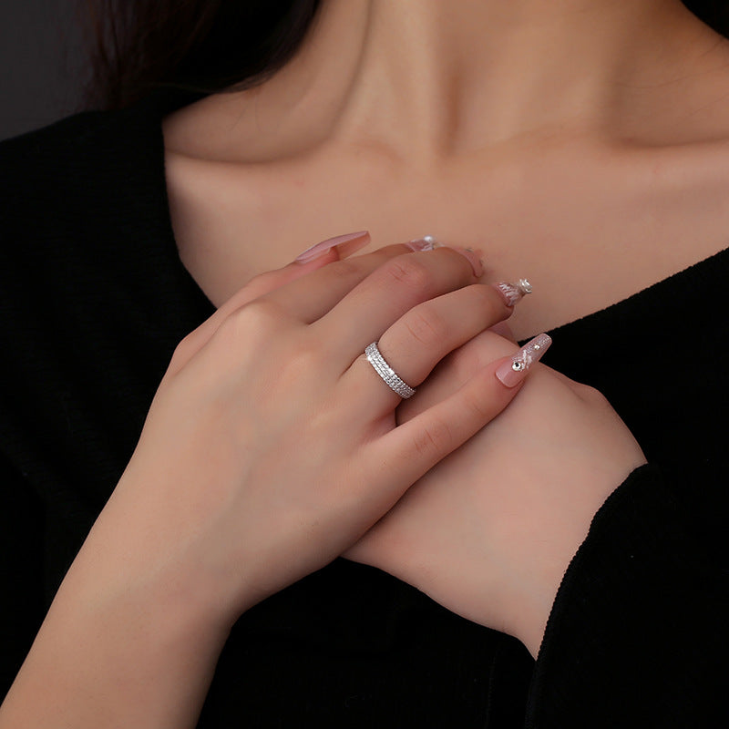 Rows Fashion Ornament Wedding Valentine's Day Rings