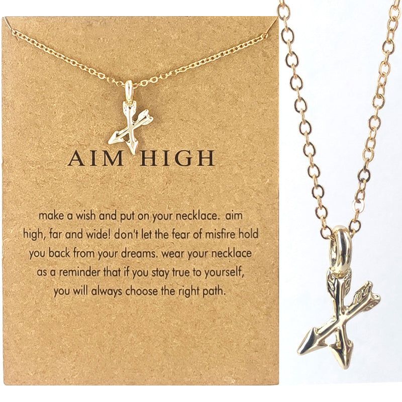 Double Arrow Paper Crane Direction Of Life Necklaces