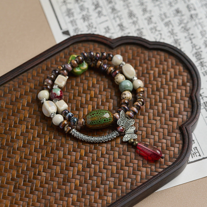 Women's Ceramic Ornament High-grade Hand-woven Chinese Bracelets