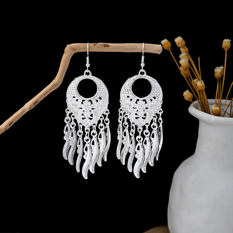 Sier Family Minority Ethnic Style Tourist Attractions Earrings