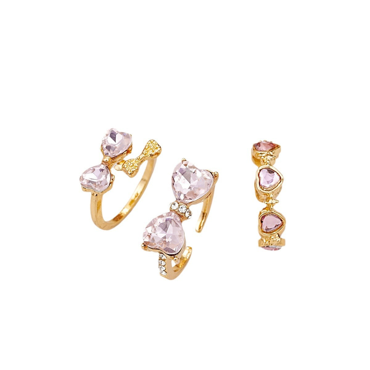 Love Heart-shaped Exquisite Light Luxury Butterfly Rings