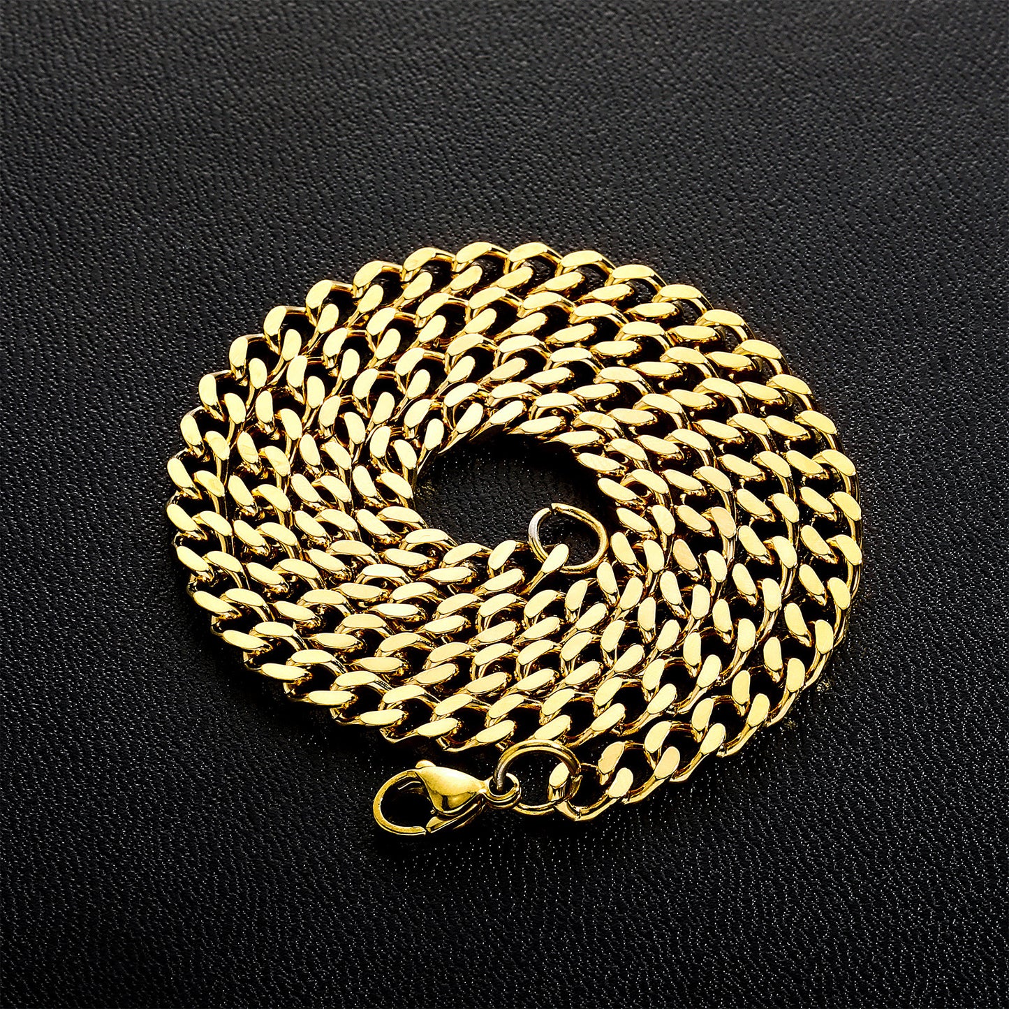 Men's Hop Six-sided Grinding Stainless Steel Cuban Link Necklaces