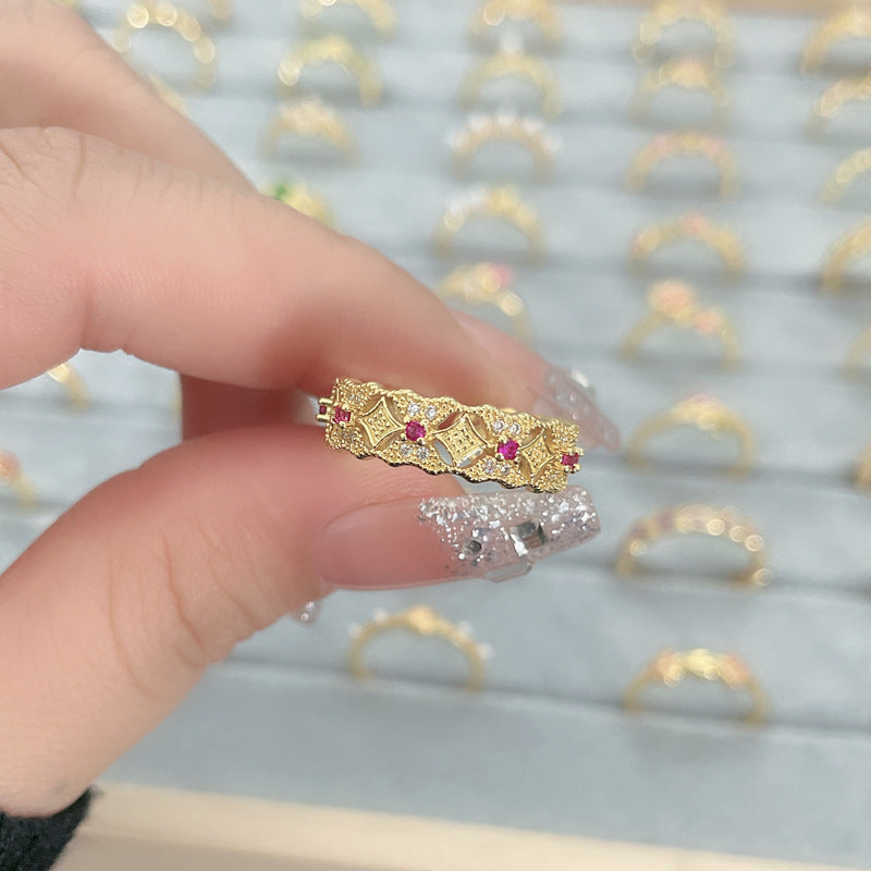 Flower Fashion Personalized Opening Adjustable Index Finger Rings