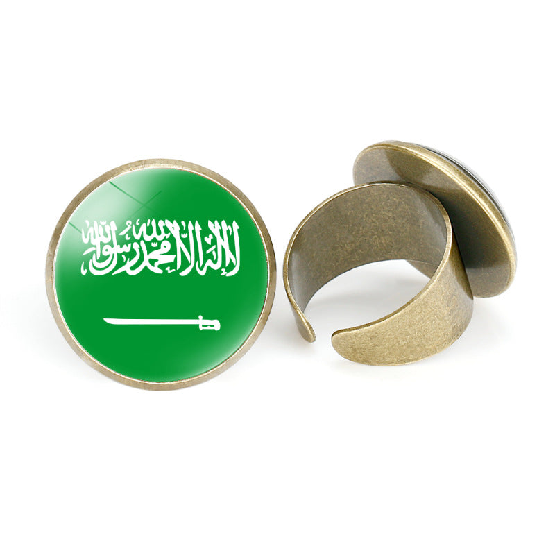 Asian Flags Vintage Open Bahrain Turkey Rings