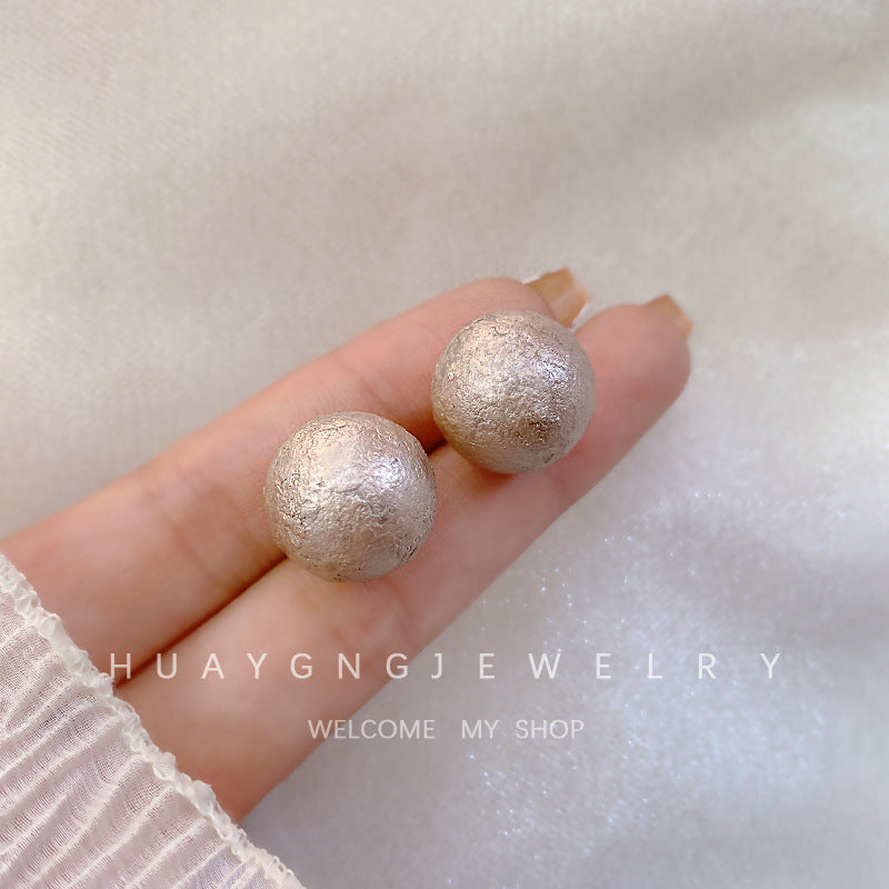 Women's Sier Needle Korean Style French Petite Retro Graceful Imitation Earrings