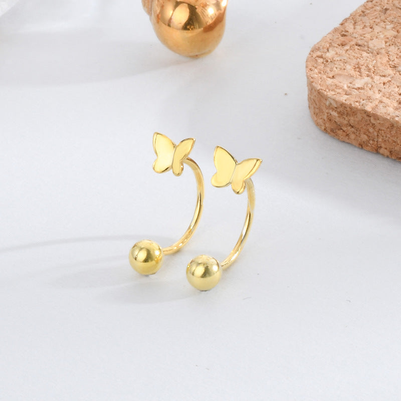 Butterfly Screw Kind Of White Fungus Earrings