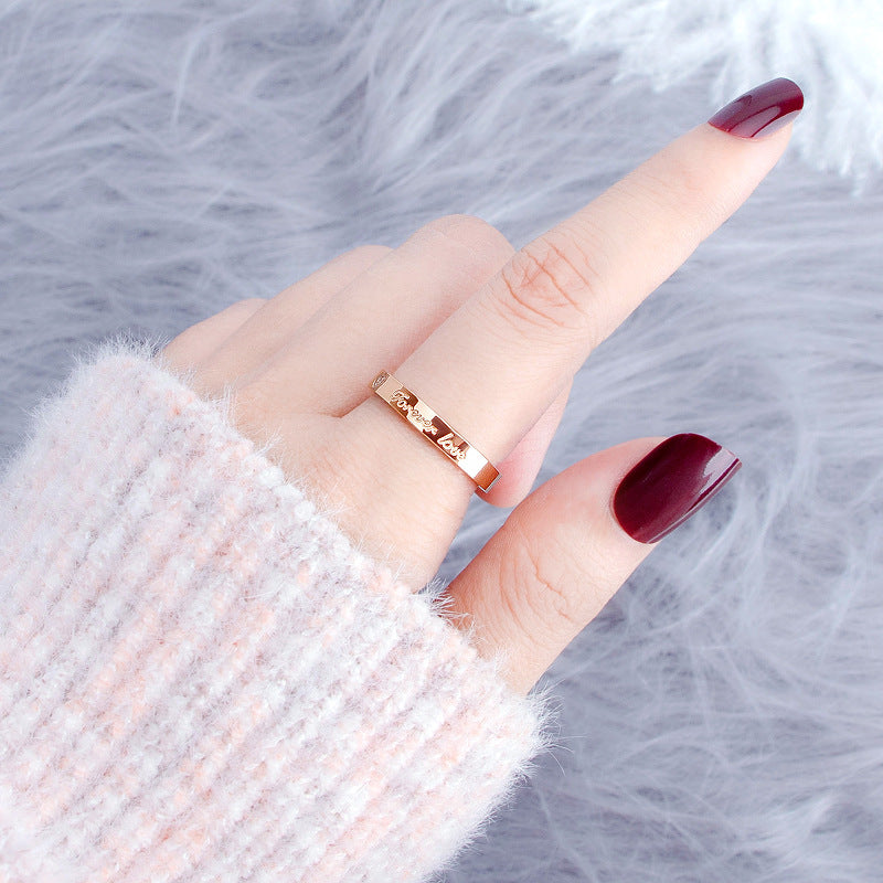 Steel Heart Shape With Diamond Female Rings