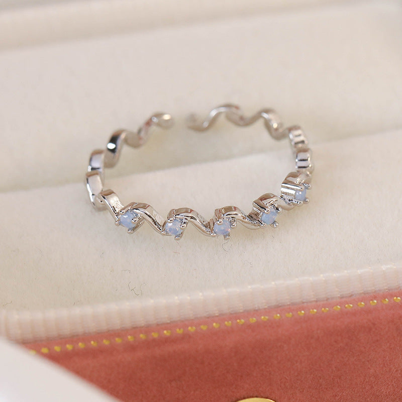 Micro Inlaid Zircon Niche Design Adjustable Rings