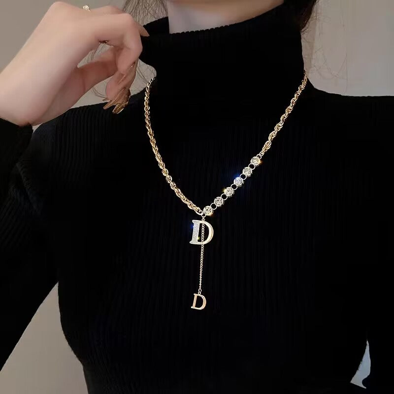 Women's Sweater Chain High-grade Long Pearl Titanium Necklaces