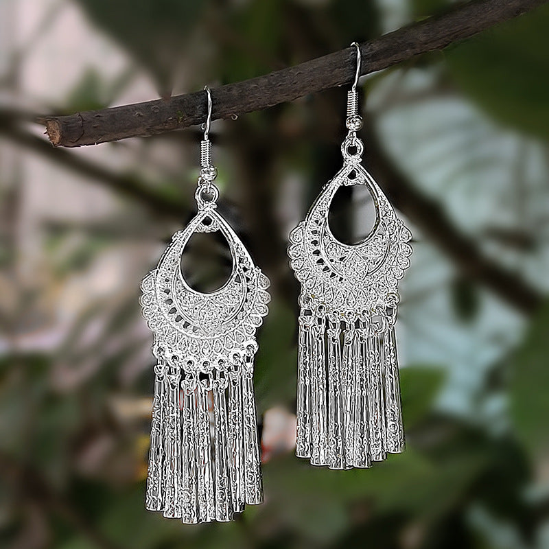Sier Family Minority Ethnic Style Tourist Attractions Earrings