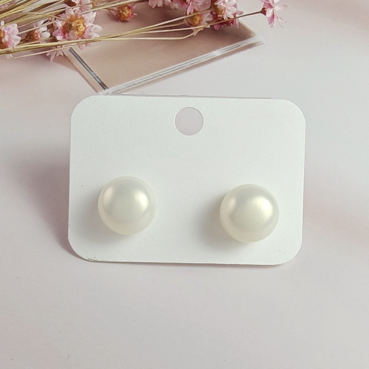Women's Pearl White Champagne Vintage Steamed Bread Earrings
