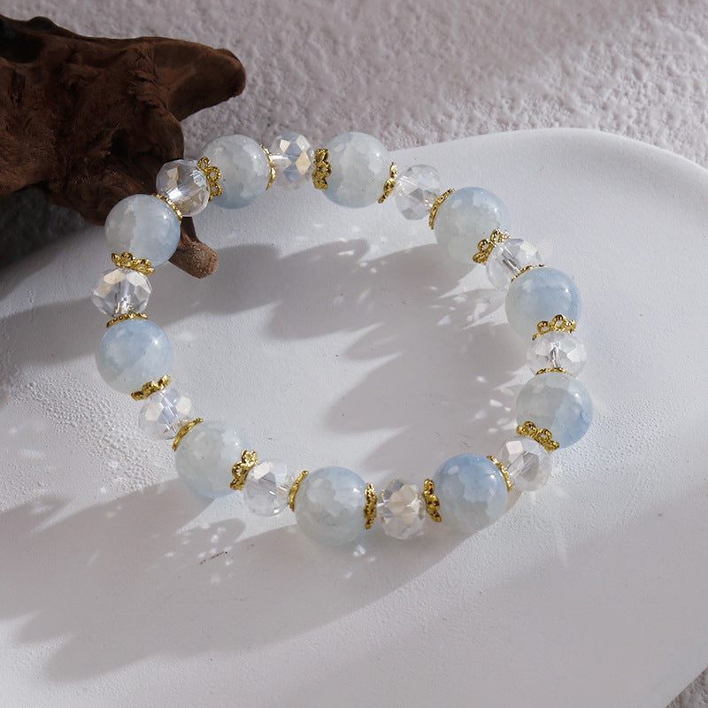 Clothing Glass Floral Beads Fresh Pastoral Tourist Attractions Elastic Bracelets