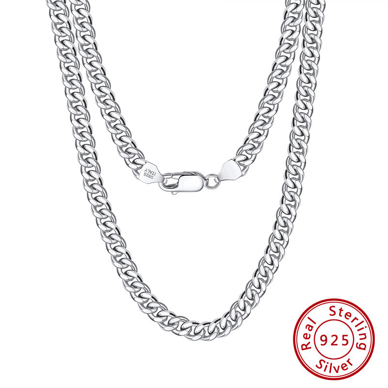 Sier Choker Cuban Link Chain Car Necklaces
