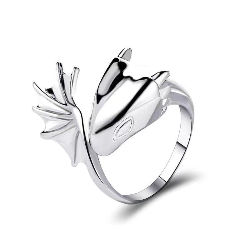 Retro Small Flying Dragon Fashion Unique Design Dark Rings