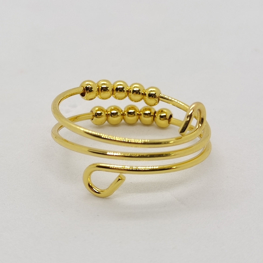 Open Adjustable Decompression Stainless Steel Anxiety Rings