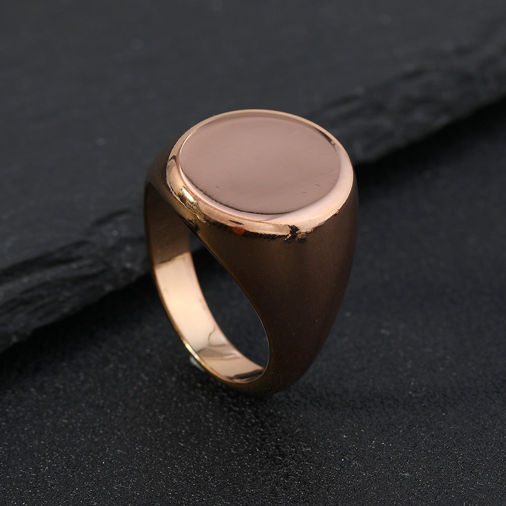 Women's & Men's Titanium Steel Casting Geometric Glossy Stainless Rings