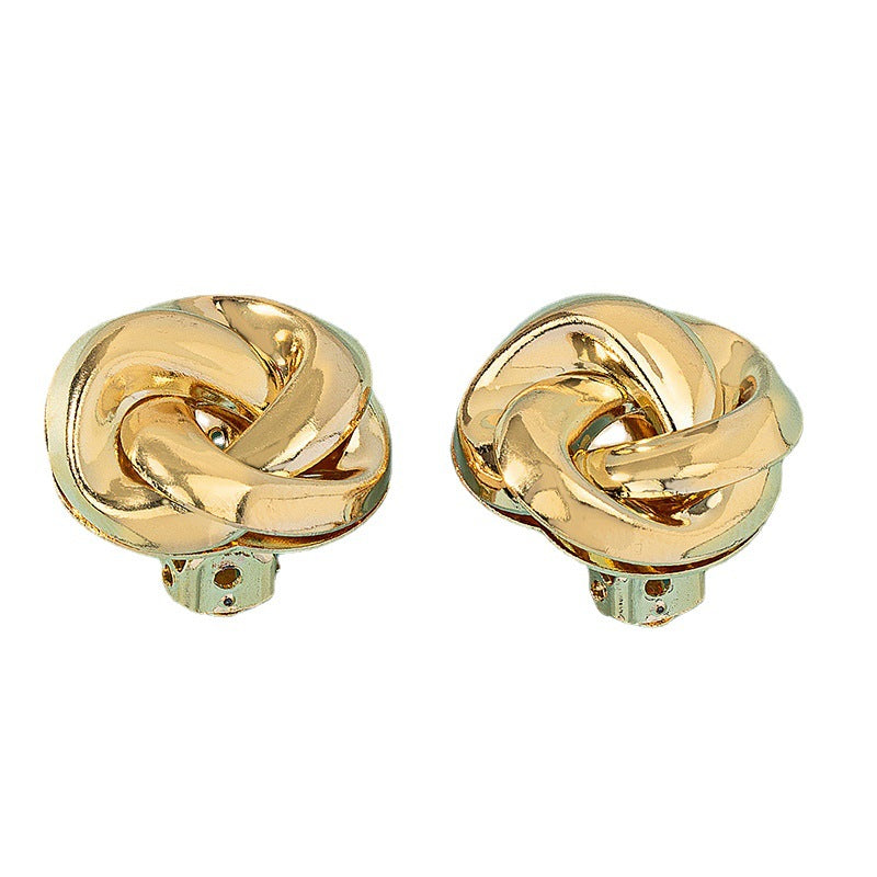 Elegant Metal Personality Button Hipster Retro Earrings
