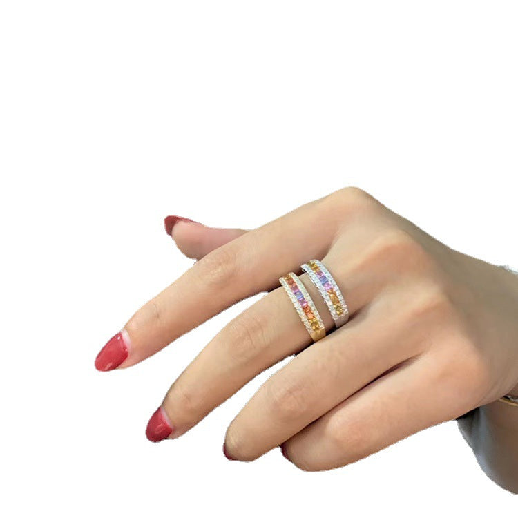Plated Fairy Face Value Rainbow Sapphire Rings