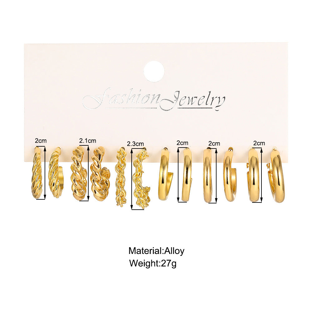 Creative Personality Simplicity Shaped Geometric Twist Earrings