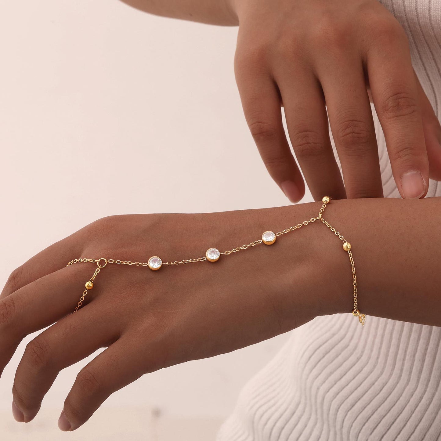 Women's Stainless Steel Twin Gold-plated Color Chain Popular Bracelets