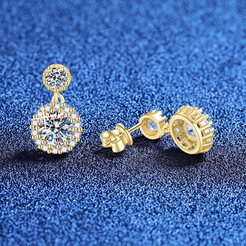 Simple Temperament Round Bag Live Color Earrings