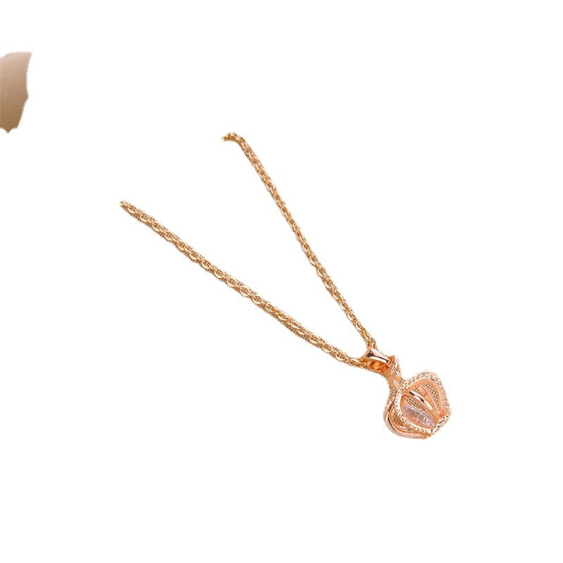 Crown Titanium Steel Female Clavicle Chain Necklaces