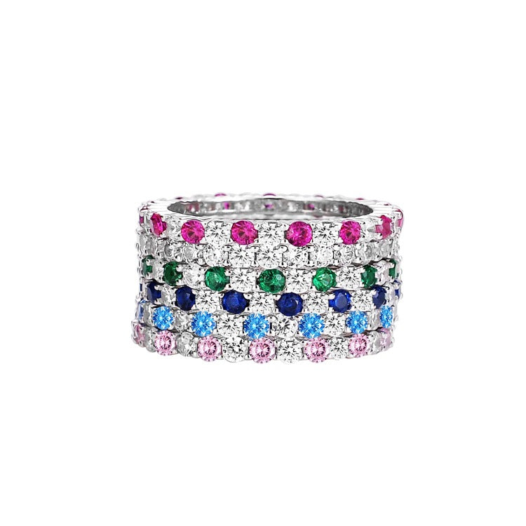 High Carbon Diamond Sterling Sier Female Wind Room Rings