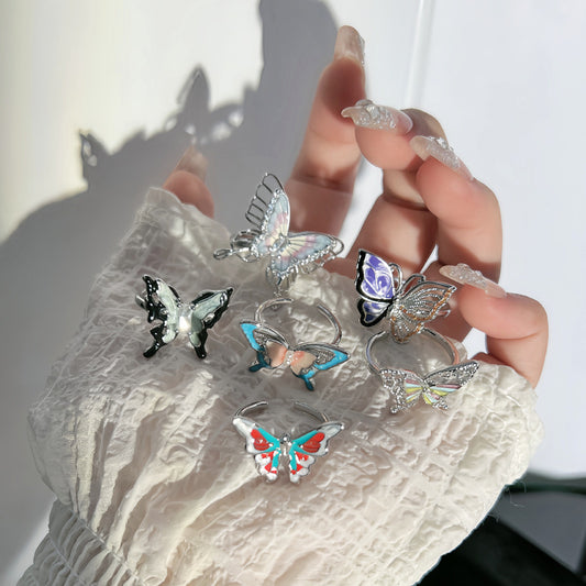 Glaze Butterfly Opening Female Trendy Cool Hot Rings