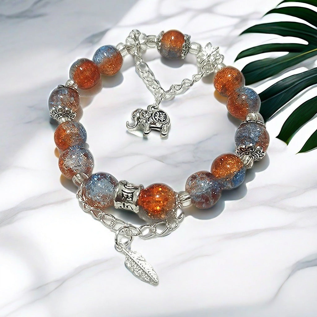 Jade Broken Glaze Feather Female Temperament Bracelets