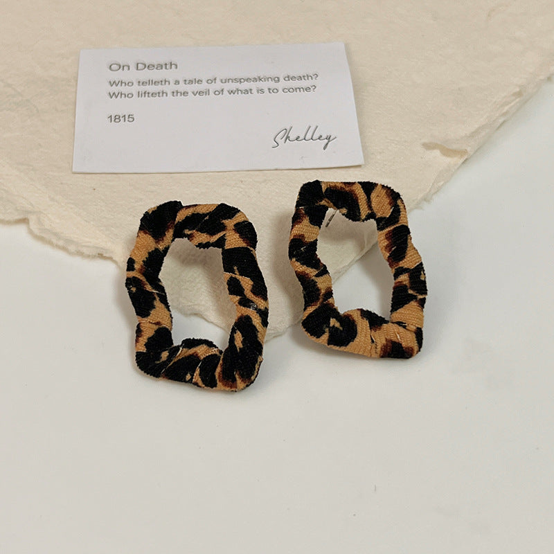 Retro Circle Zebra Print Leopard Elegant Earrings