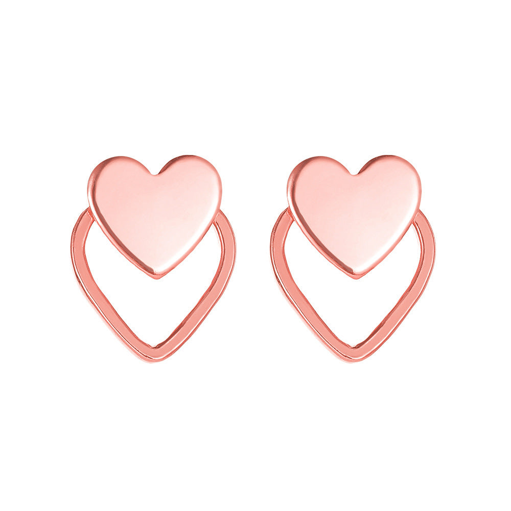 Double Layers Loving Heart Ear Cold Rings