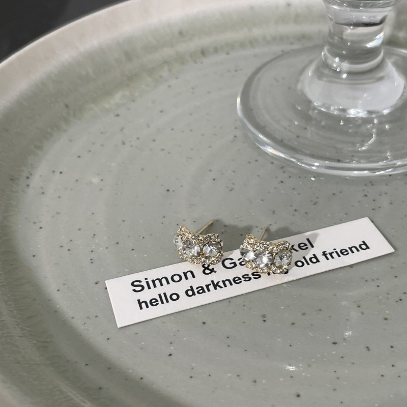 Purple Pink Diamond Shaped Niche Retro Sense Earrings