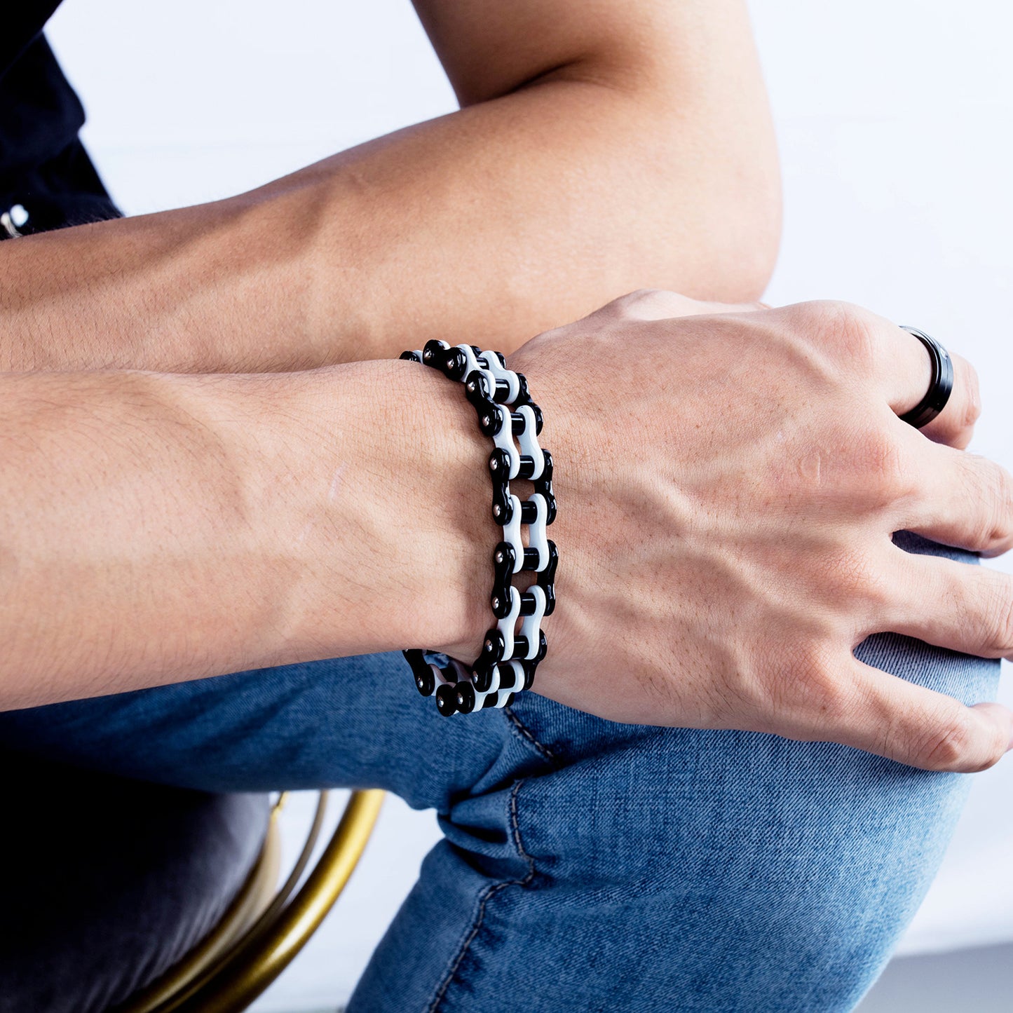 Men's Fashion Trendy Bicycle Personalized Hip Hop Stainless Steel Bracelets