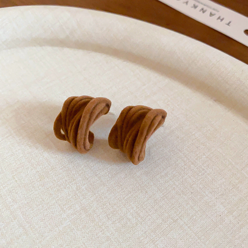 Sier Geometric Niche Design Elegant High-grade Earrings