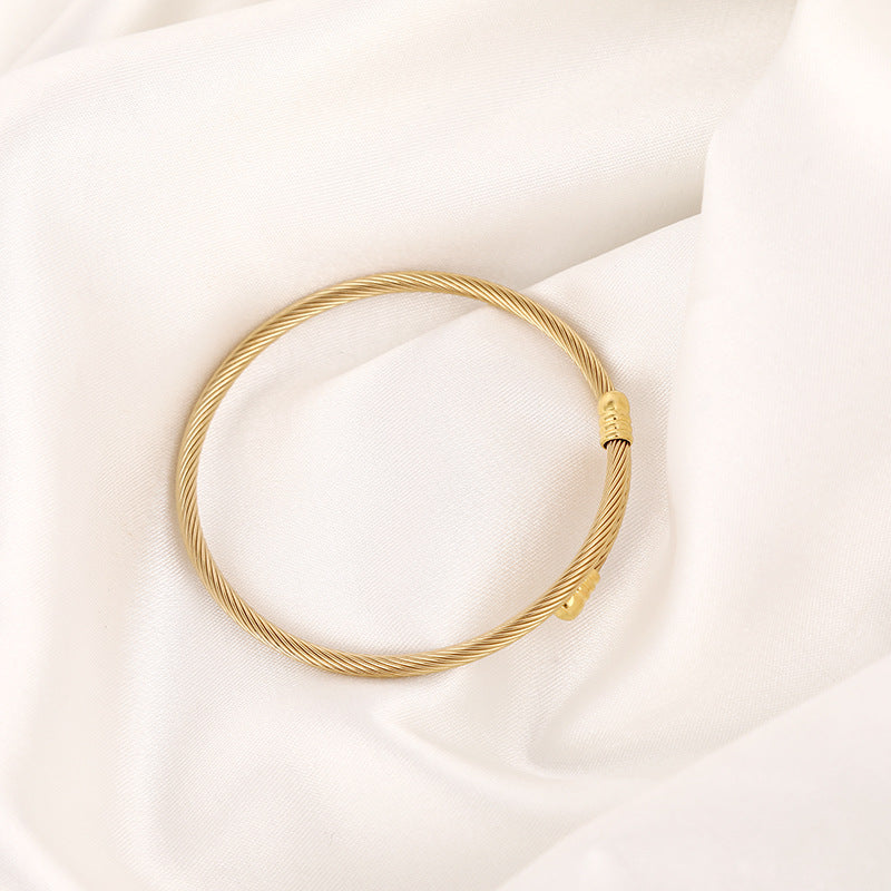 Women's & Men's Metal Twist Bangle Adjustable Universal Accessories Bracelets
