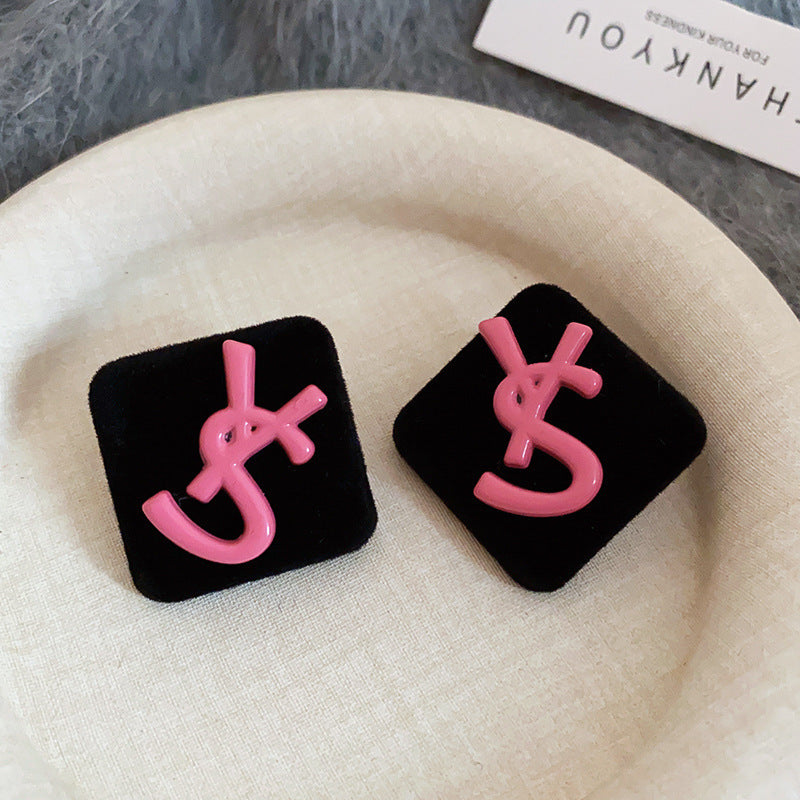 Sier Geometric Niche Design Elegant High-grade Earrings