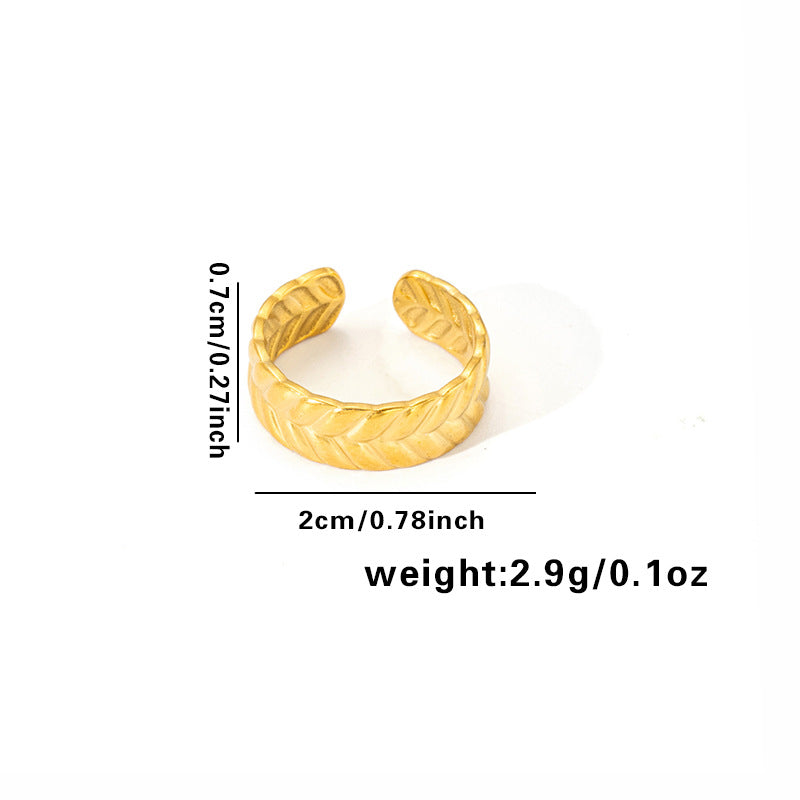 Leaf Love Polka Dot Knotted Titanium Rings