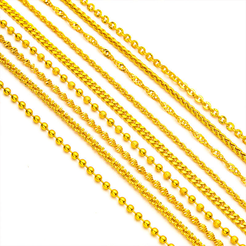 Women's Vietnam Placer Gold Live Broadcast Lengthening Chain Twist Necklaces