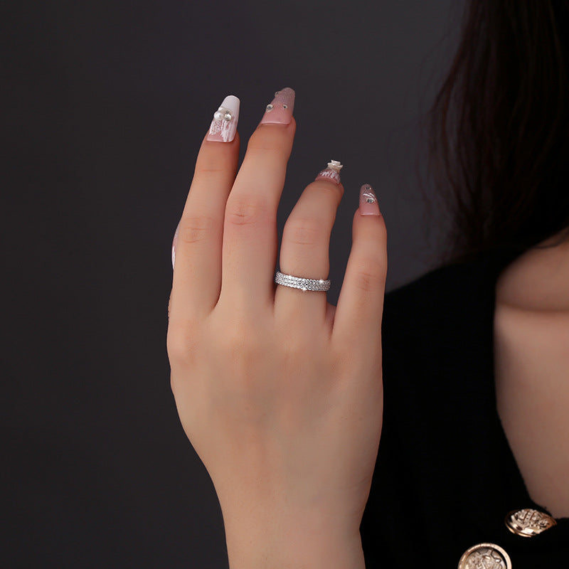 Rows Fashion Ornament Wedding Valentine's Day Rings