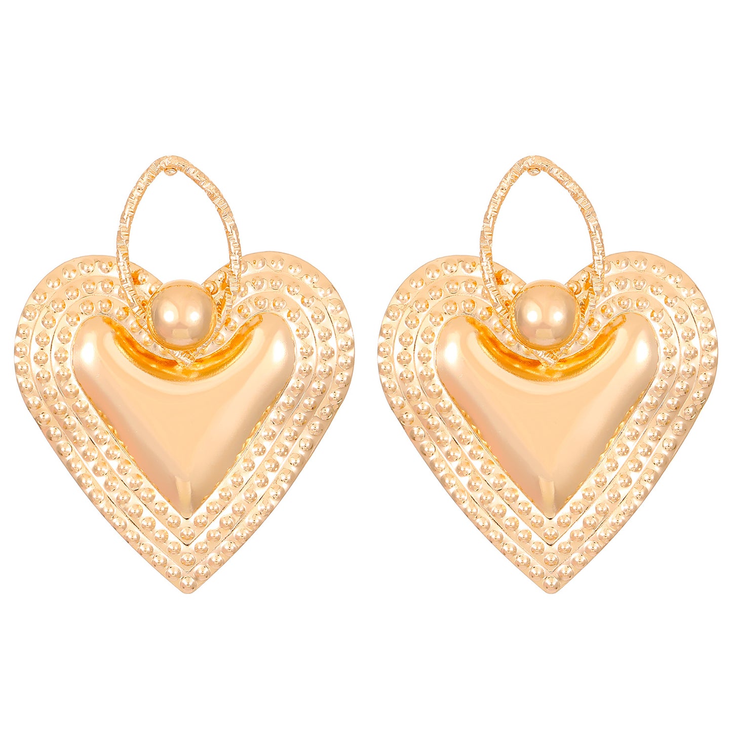 Women's Square Love Star Frosted Elegant Stainless Earrings