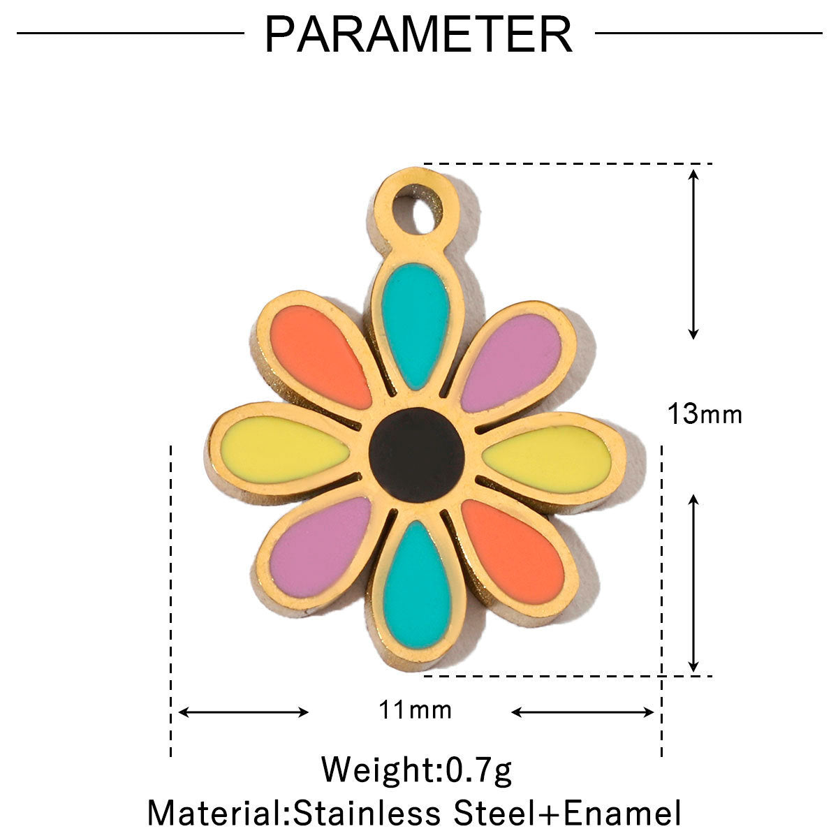 Flower Fish Colorful Oil Titanium Steel Female Angel Pendants